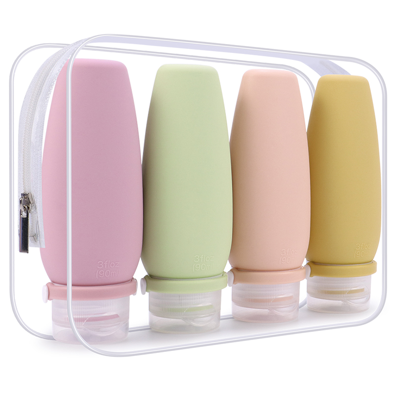 LXPTZ-B01 2oz 3oz Silicone Refillable Toiletry Travel Bottles