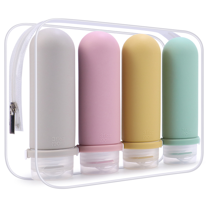 LXPTZ-B02 3oz Silicone Dispenser Bottle for Lotion Shampoo