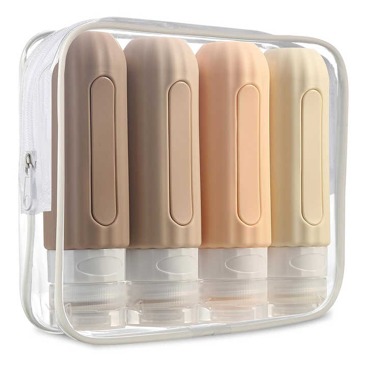 LXPTZ-A05 3.28oz Silicone Travel Bottle Set with Window