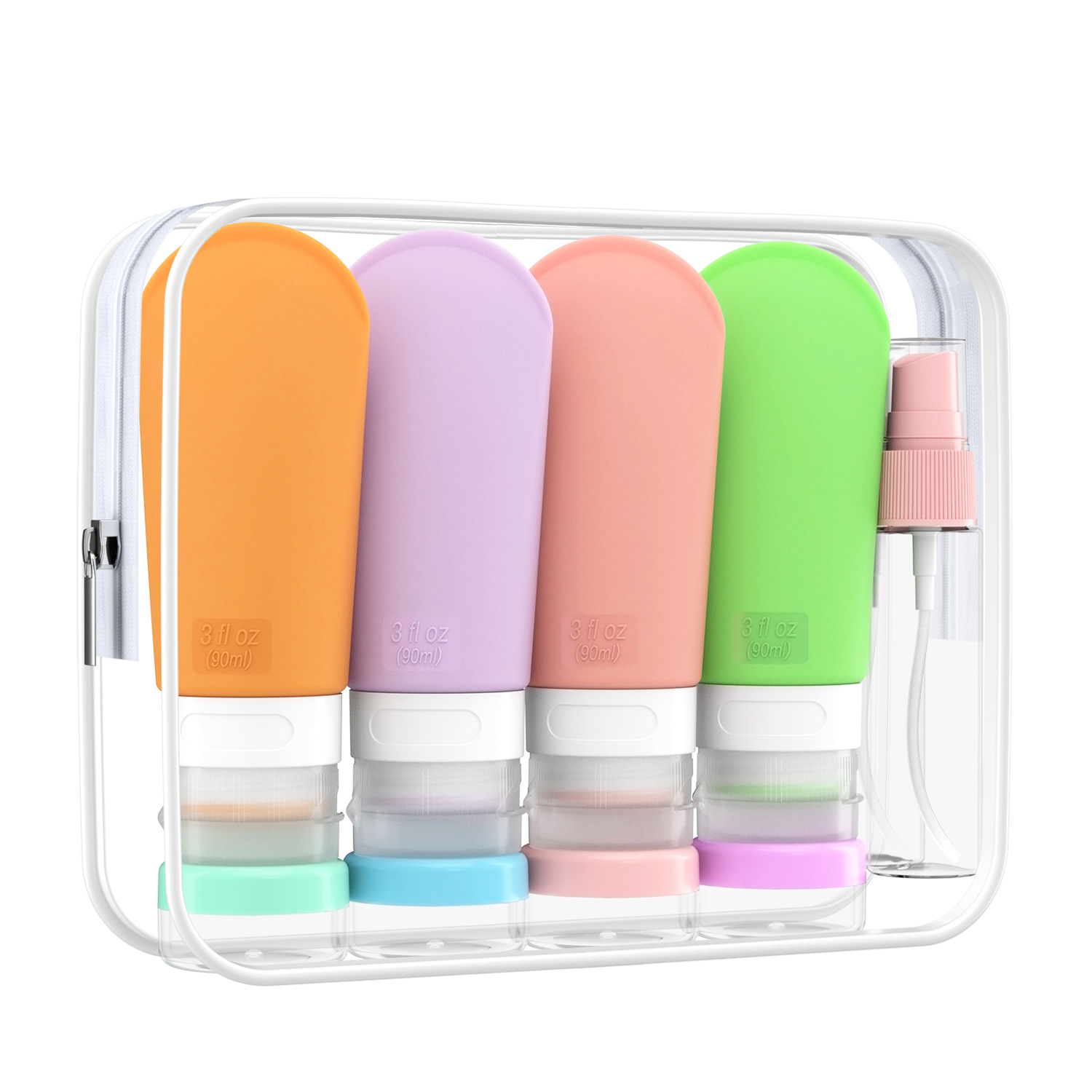 T0440001 90ml 4 Pack Silicone Travel Bottle Set