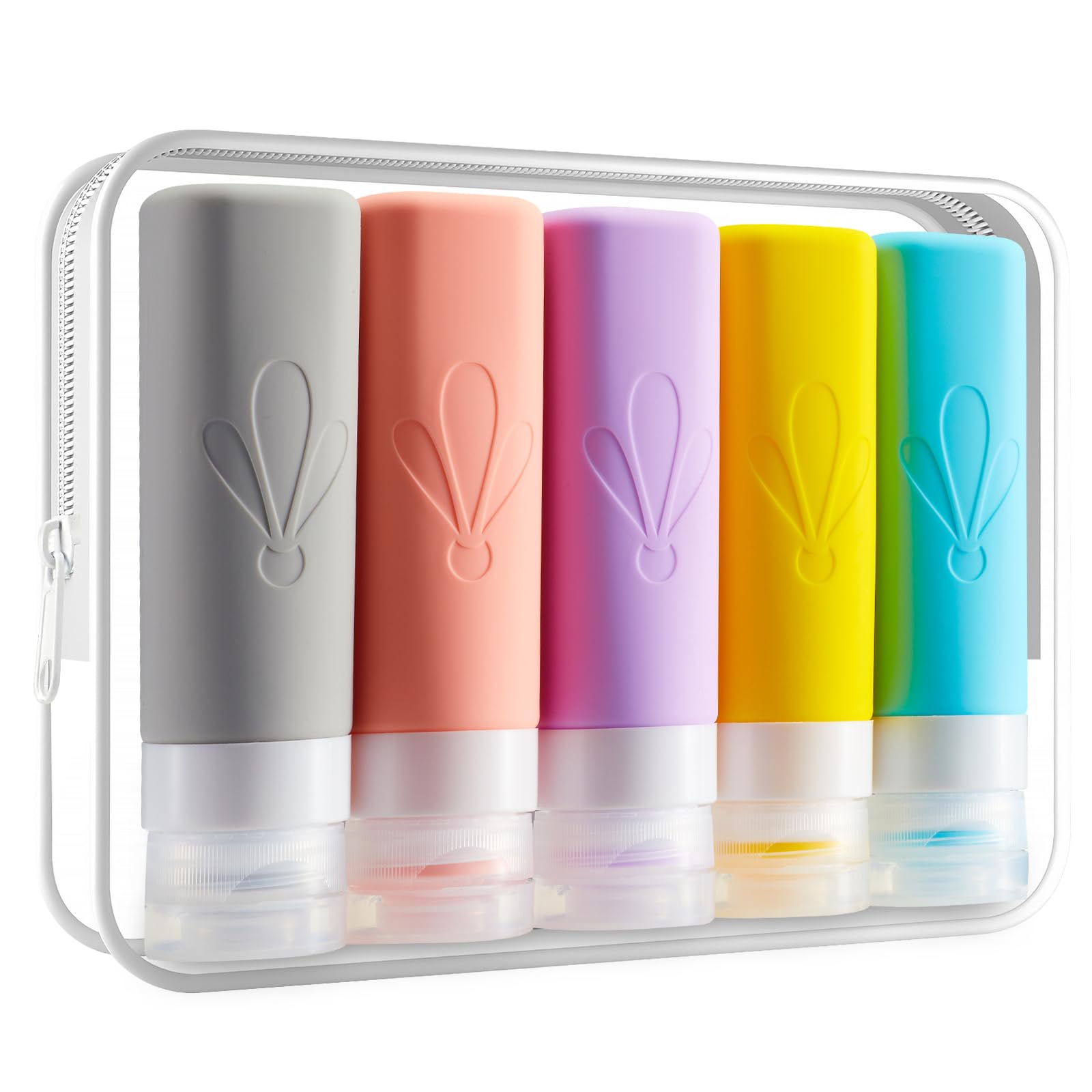 T0438002 90ml 5 Pack Silicone Travel Bottle Set