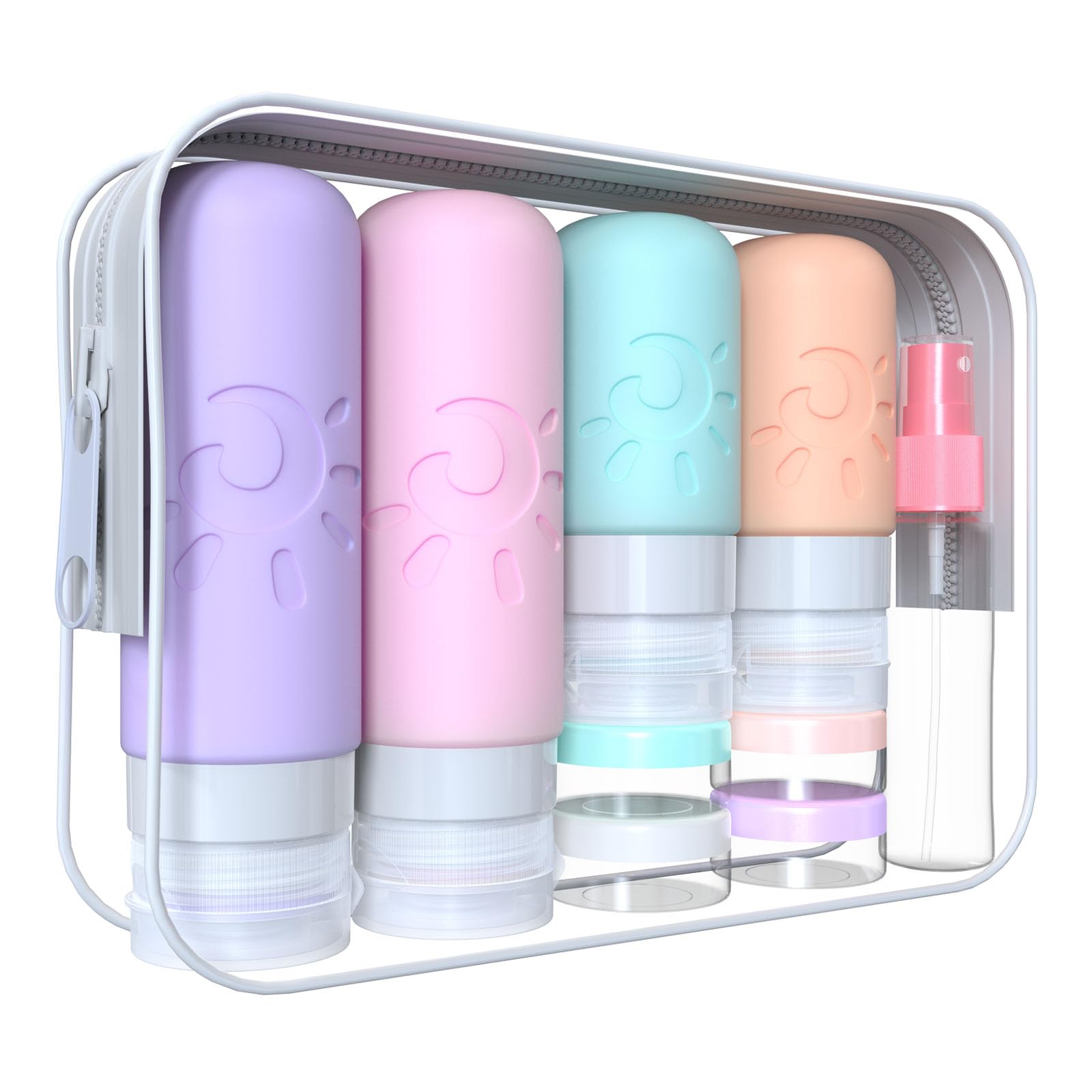 T0438003 60ml 90ml 4 Pack Silicone Travel Bottle Set