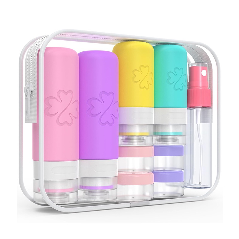 T0427002 60ml 90ml 4 Pack Silicone Travel Bottle Set