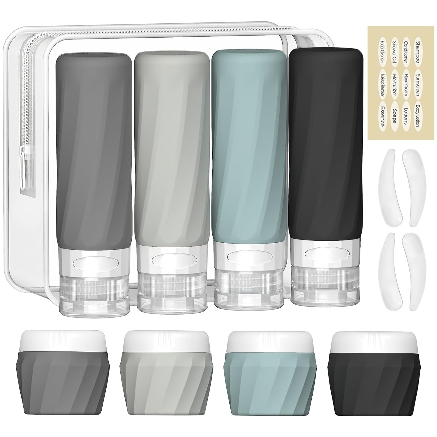 T0402010 90ml 4 Pack Silicone Travel Bottle Set
