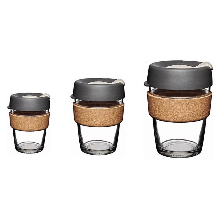 W0256002 8oz 12oz 16oz Glass Coffee Cup with Cork