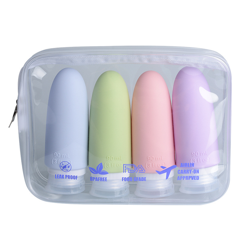 Silicone Travel Bottle Set with Labels